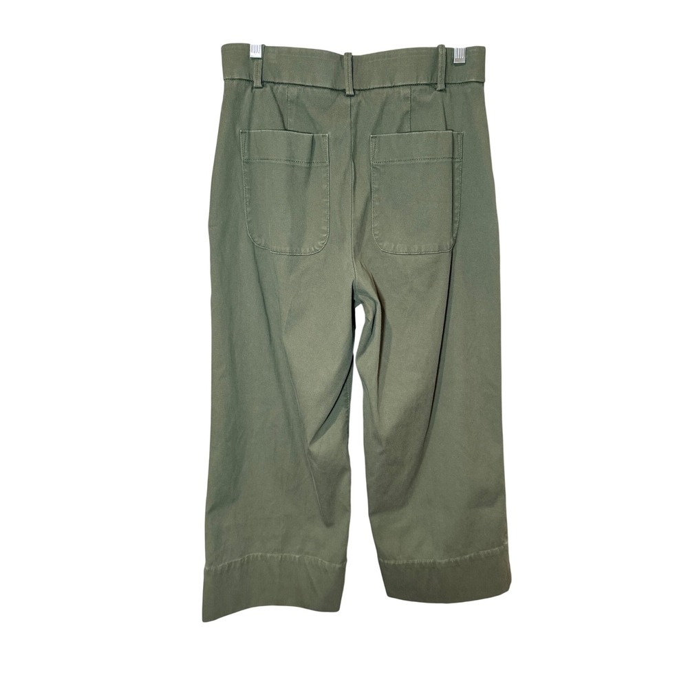 SPANX Stretch Twill Cropped Wide Leg Pant Green Size Medium - Picture 4 of 9